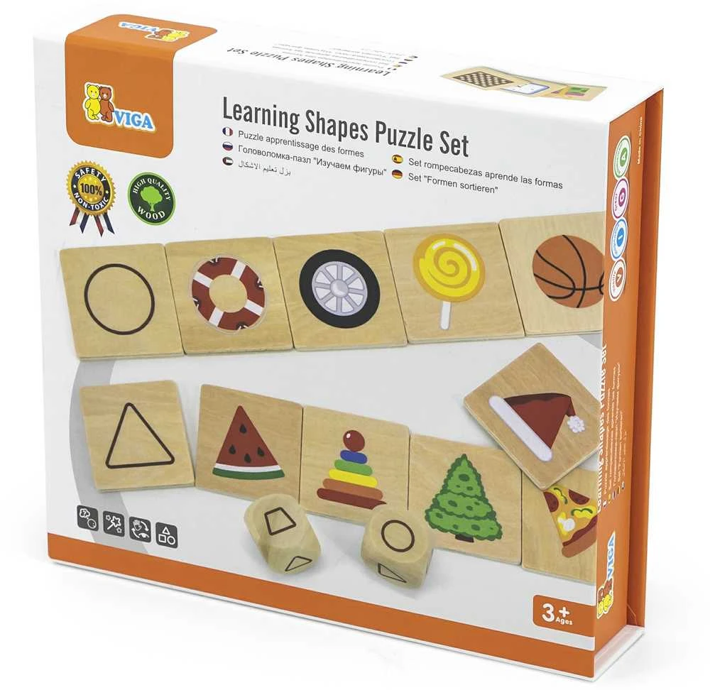 Viga Toys Medinis edukacinis žaidimas formų rūšiavimo dėlionė VIGA 37vnt