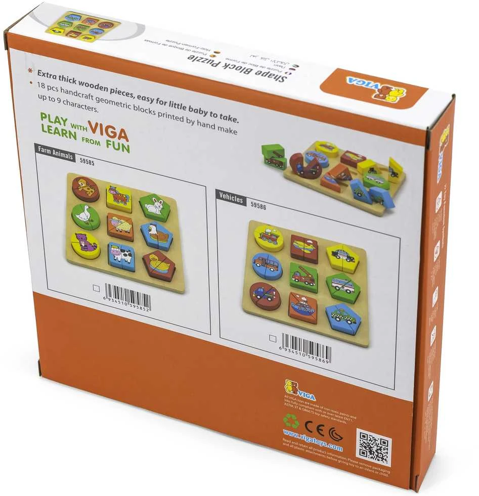 Dėlionė Viga Toys VIGA Educational Wooden Animal Puzzles
