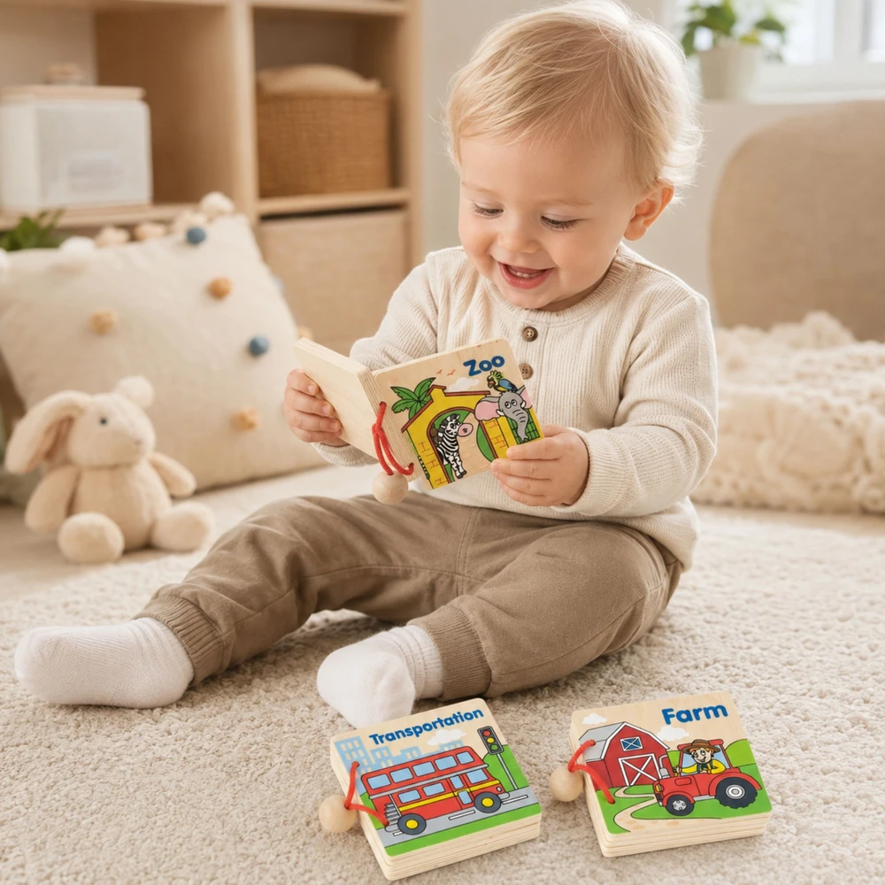 Viga Toys Viga Medinė Knygutė 1 vnt. - spalvų ir anglų kalbos mokymasis