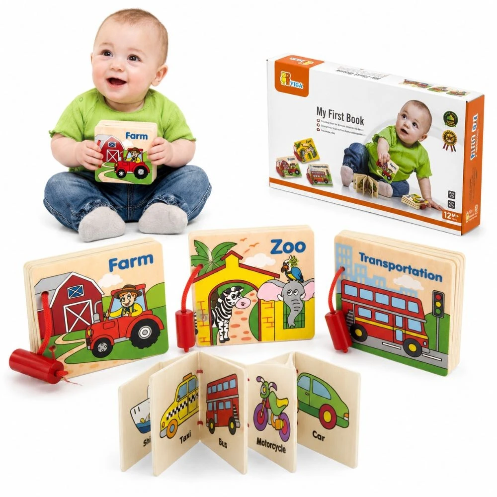 Viga Toys Viga Medinė Knygutė 1 vnt. - spalvų ir anglų kalbos mokymasis
