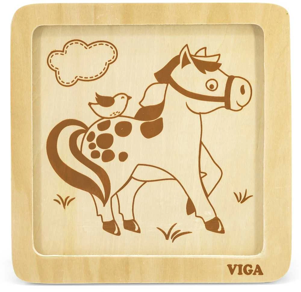 „Viga“ patogus medinis dėlionės arklys
