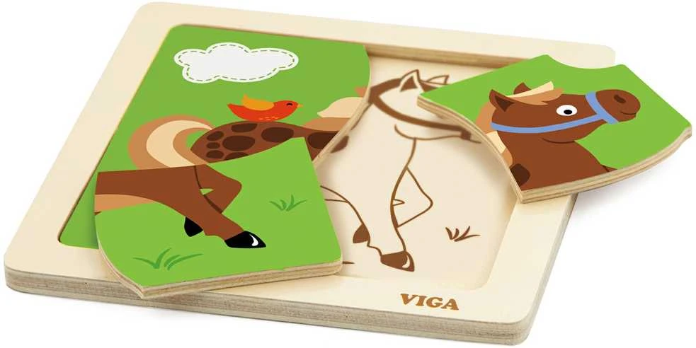 „Viga“ patogus medinis dėlionės arklys