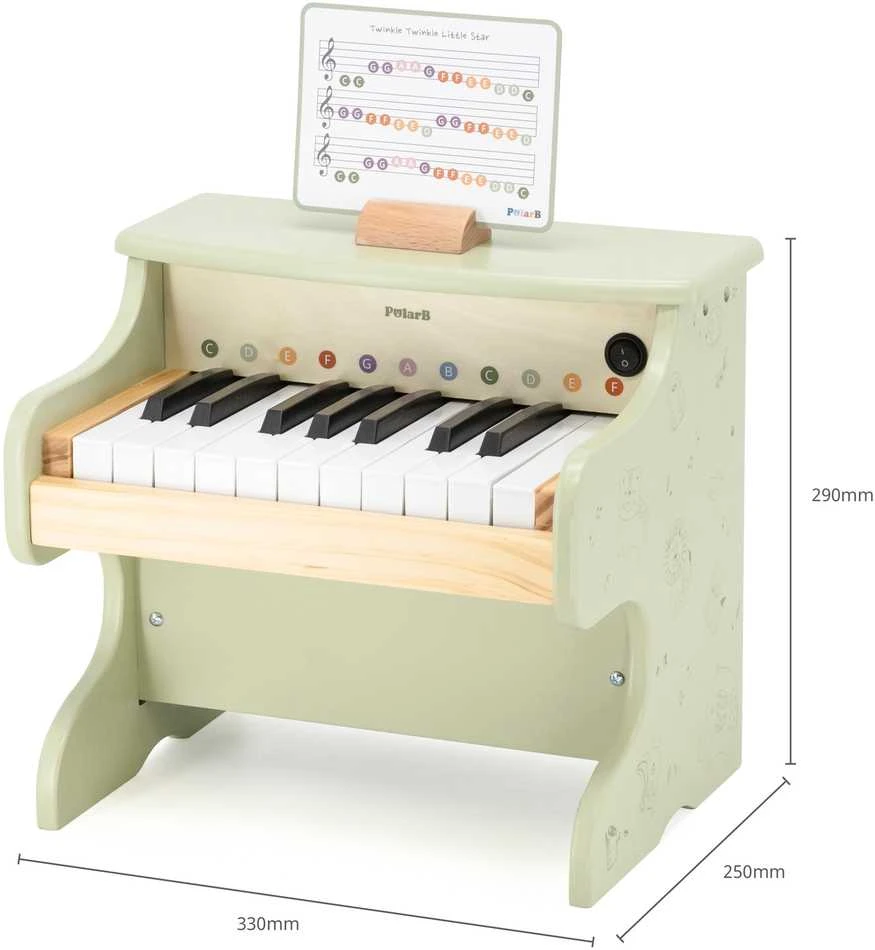 Vaikiškas medinis pianinas VIGA žalias
