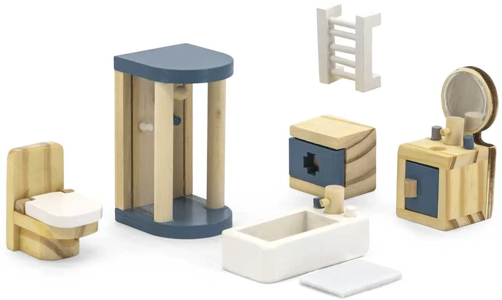 Viga Toys VIGA Baldų rinkinys lėlių nameliui vonios kambarys