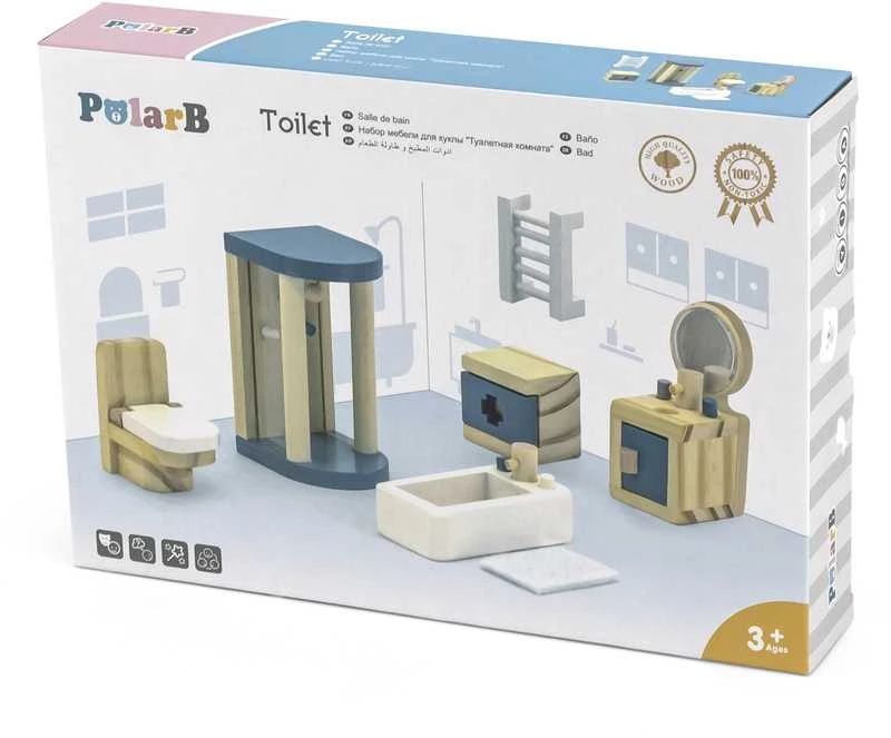 Viga Toys VIGA PolarB Dollhouse Bathroom Furniture Set