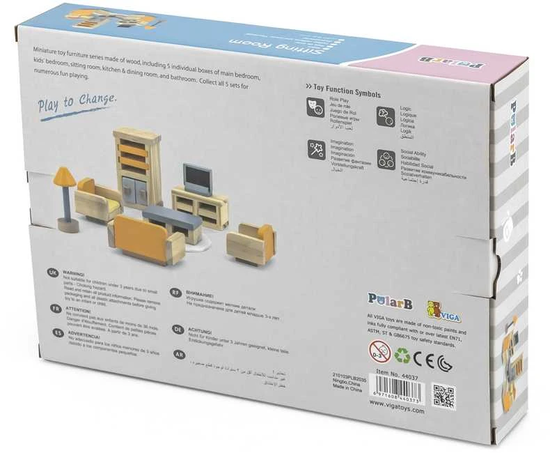Viga Toys VIGA PolarB Dollhouse Furniture Set Living Room