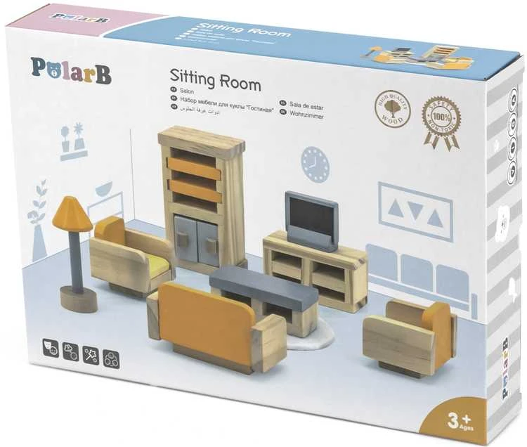 Viga Toys VIGA PolarB Dollhouse Furniture Set Living Room