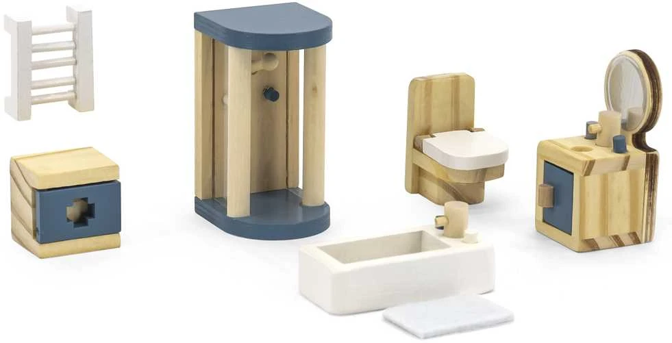 Viga Toys VIGA PolarB Dollhouse Bathroom Furniture Set