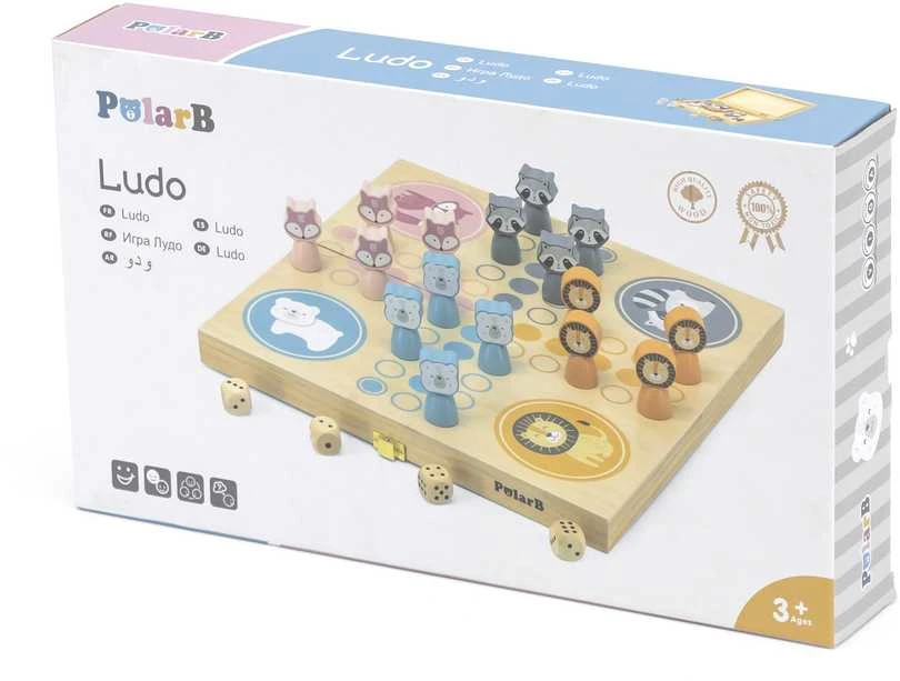 Viga PolarB Stalo žaidimas Ludo, 16 figūrų, medinis