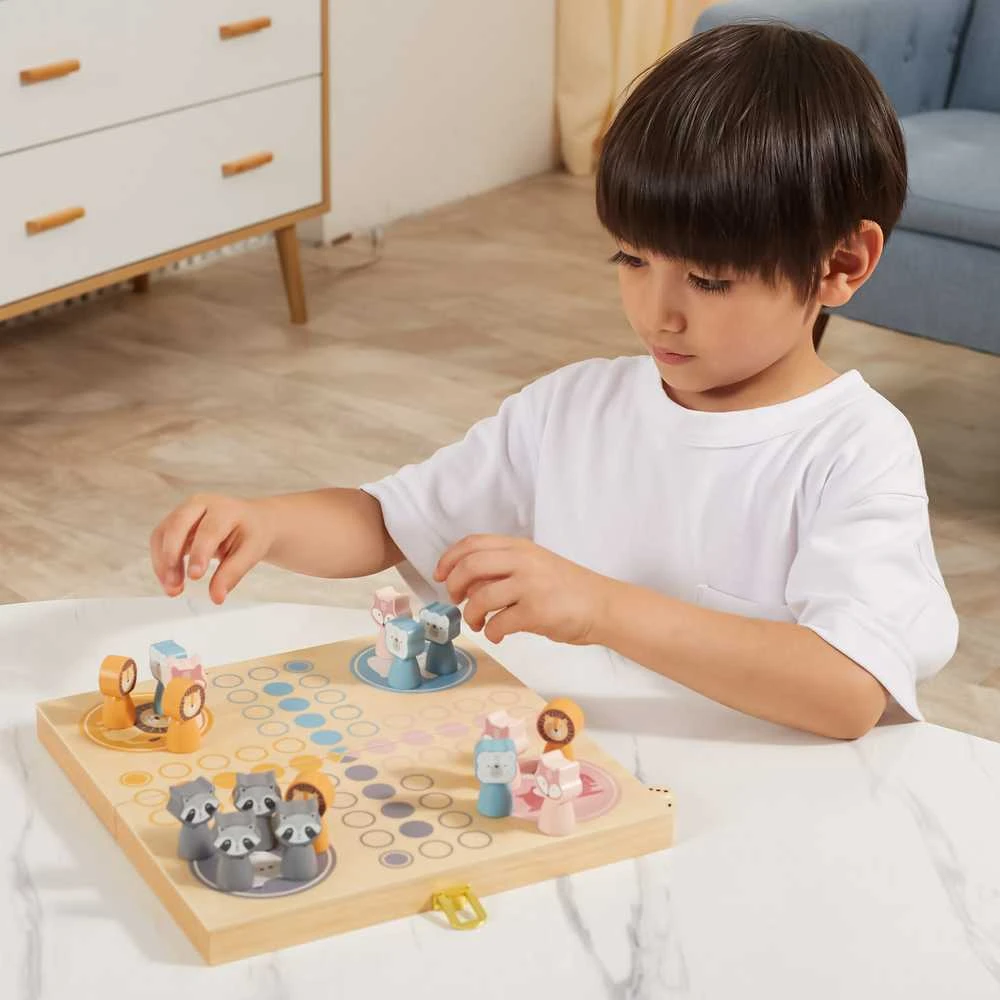 Viga PolarB Stalo žaidimas Ludo, 16 figūrų, medinis