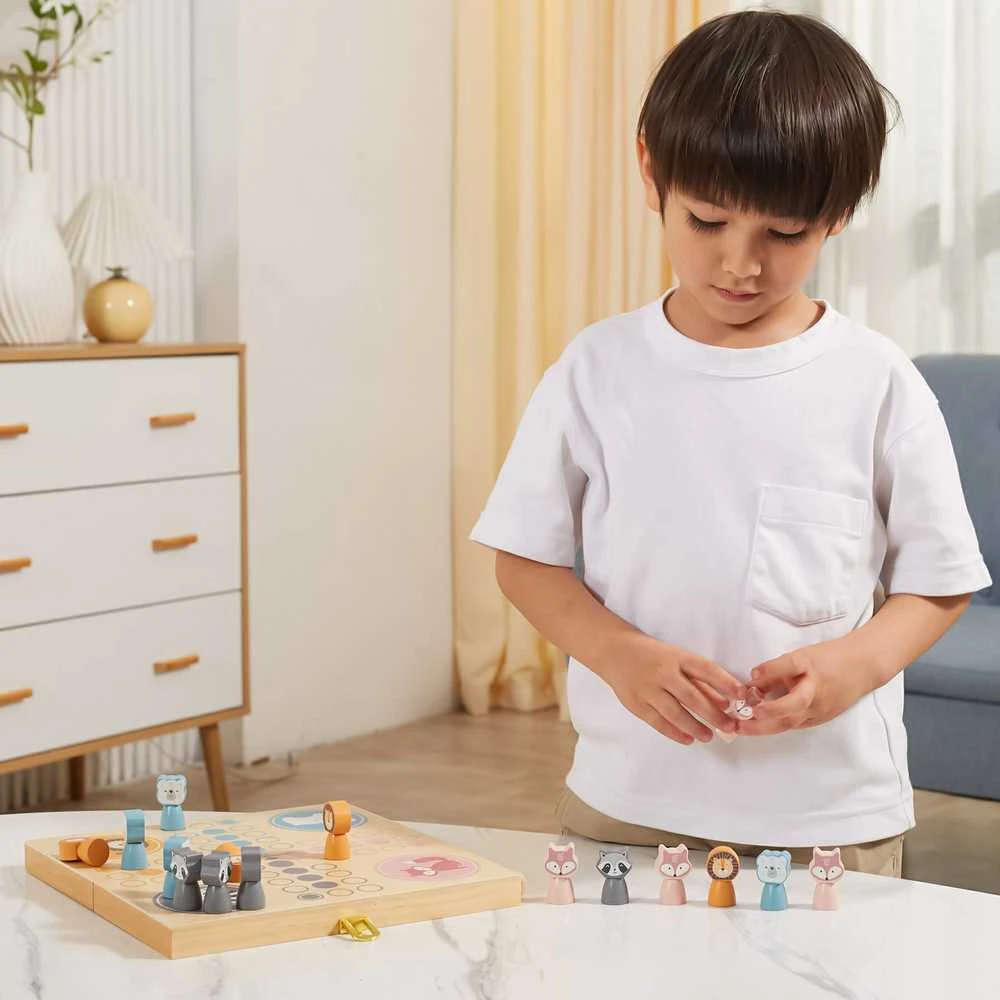 Viga PolarB Stalo žaidimas Ludo, 16 figūrų, medinis