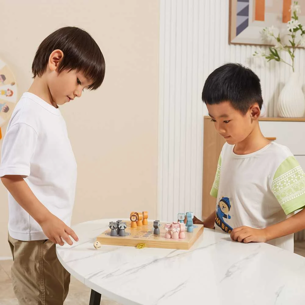 Viga PolarB Stalo žaidimas Ludo, 16 figūrų, medinis