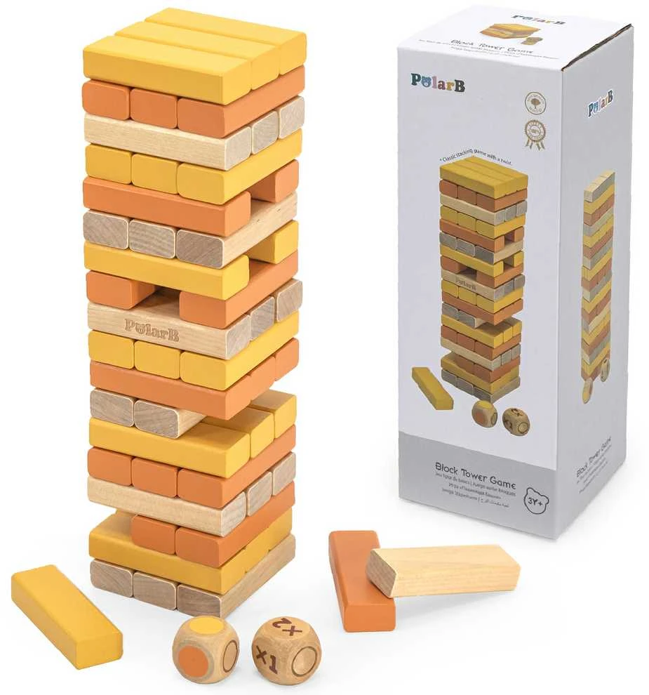 Viga Toys „Viga Polarb“ medinis žaidimų bokšto dėlionė
