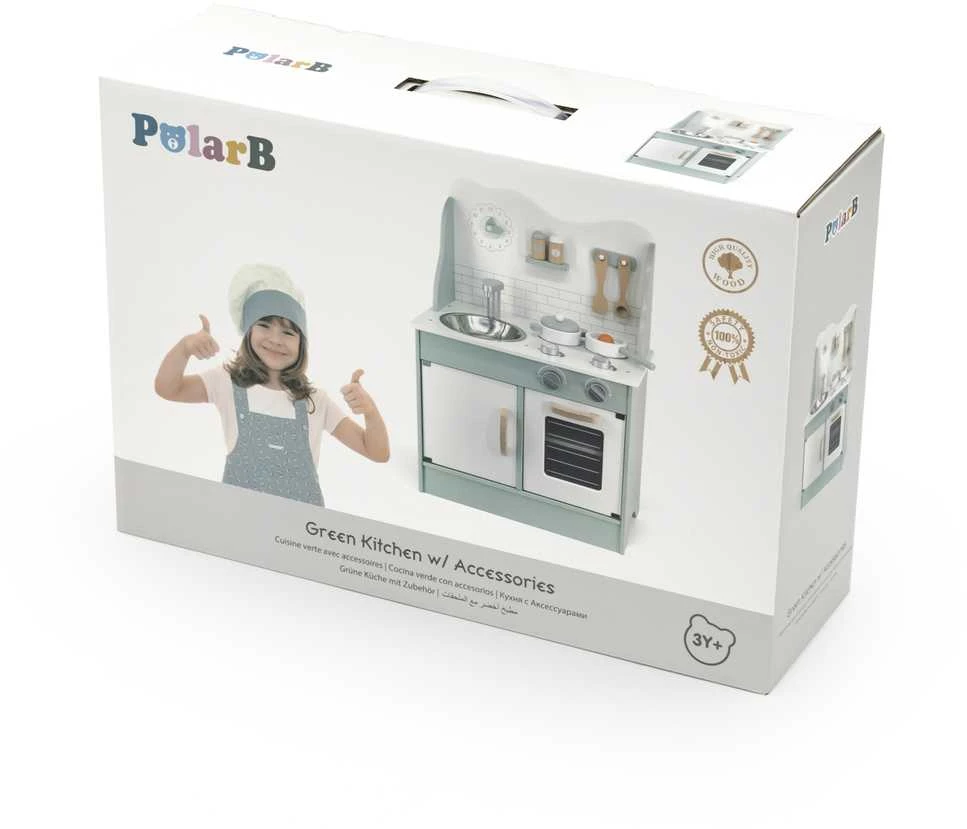 „Viga Polarb“ medinė virtuvė su ekologiškais žaliaisiais aksesuarais