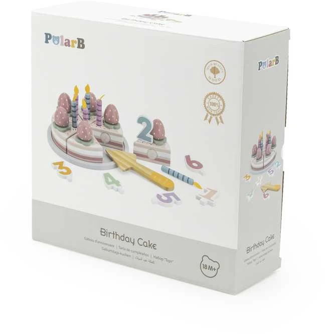Viga Toys VIGA PolarB medinis gimtadienio tortas pjaustymui