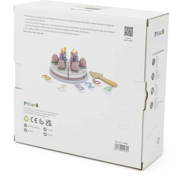 Viga Toys VIGA PolarB medinis gimtadienio tortas pjaustymui