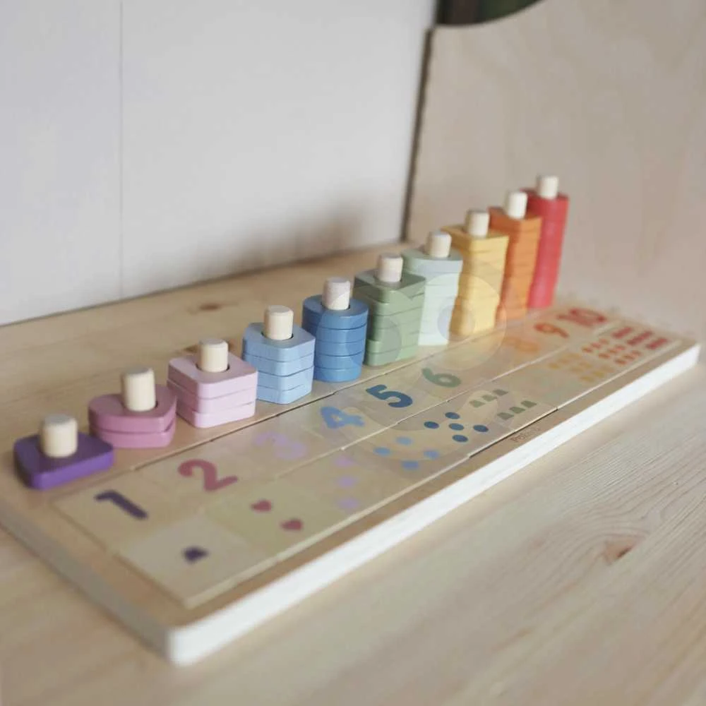 Dėlionė Viga Toys „Viga Polarb“ medinis „Abacus Sorter“ mokymosi numeriai Montessori