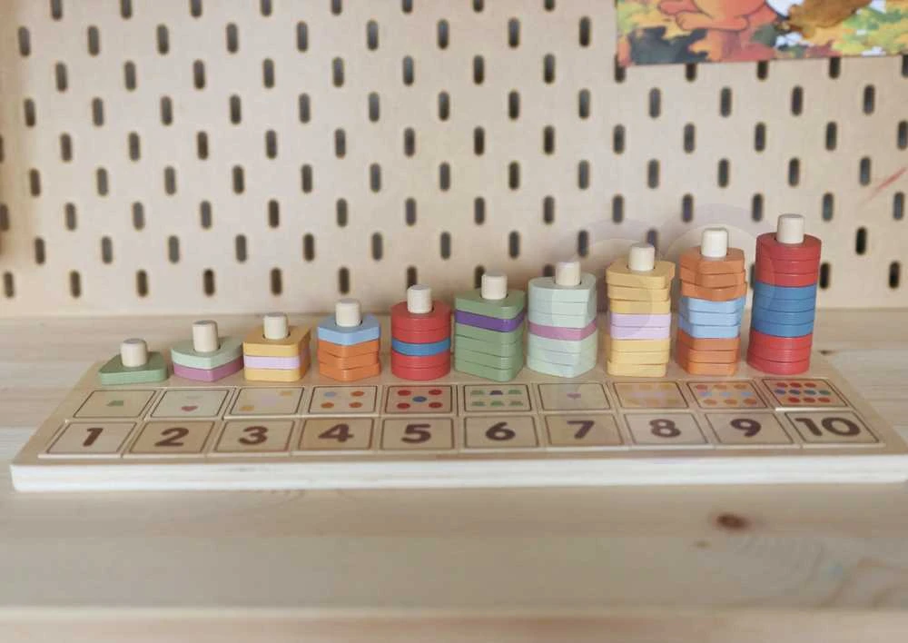 Dėlionė Viga Toys „Viga Polarb“ medinis „Abacus Sorter“ mokymosi numeriai Montessori