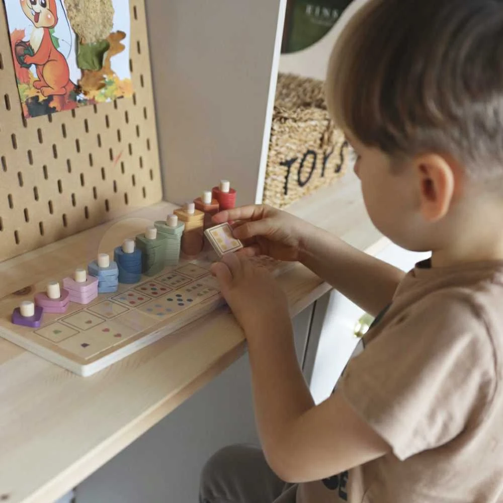 Dėlionė Viga Toys „Viga Polarb“ medinis „Abacus Sorter“ mokymosi numeriai Montessori