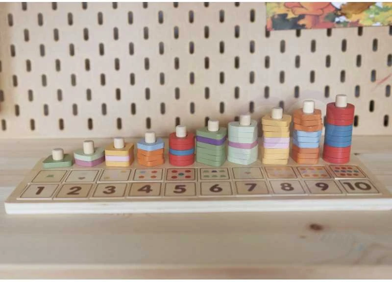 Dėlionė Viga Toys „Viga Polarb“ medinis „Abacus Sorter“ mokymosi numeriai Montessori