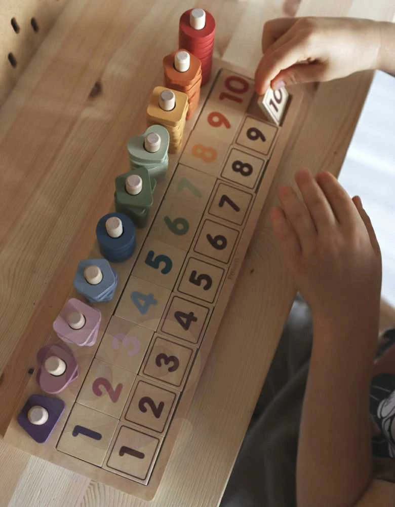 Dėlionė Viga Toys „Viga Polarb“ medinis „Abacus Sorter“ mokymosi numeriai Montessori