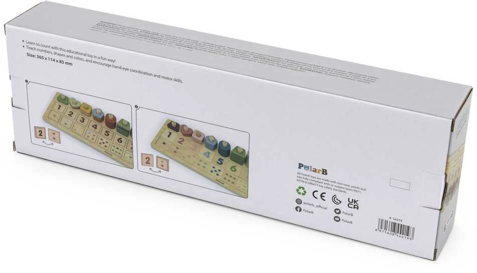 Dėlionė Viga Toys „Viga Polarb“ medinis „Abacus Sorter“ mokymosi numeriai Montessori