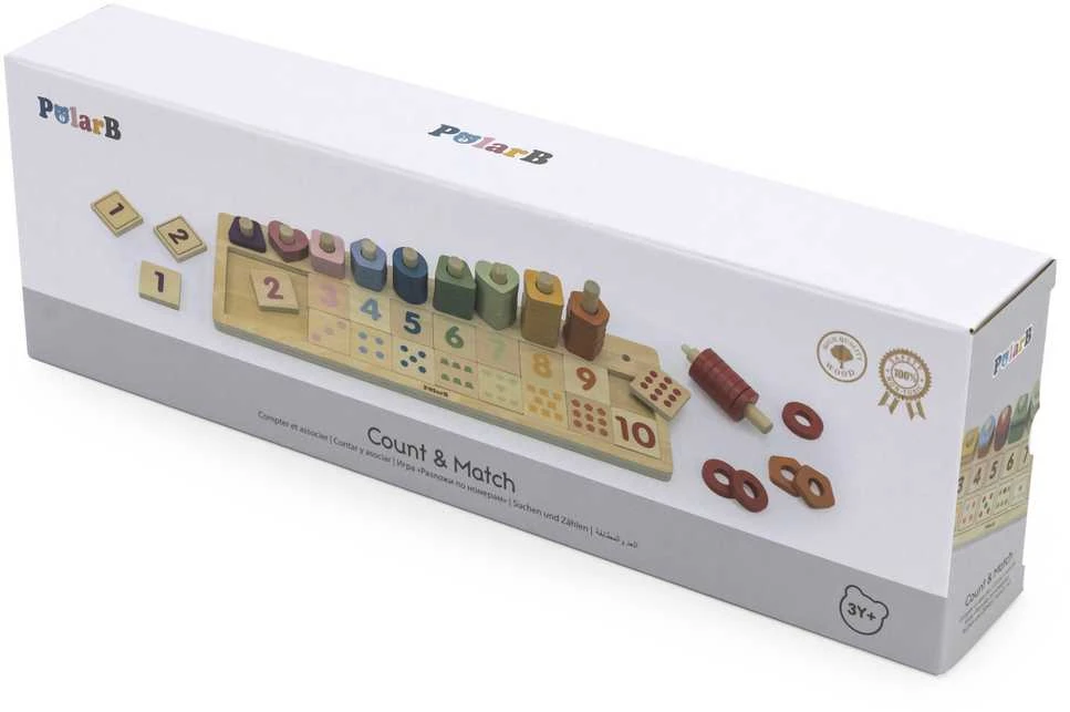 Dėlionė Viga Toys „Viga Polarb“ medinis „Abacus Sorter“ mokymosi numeriai Montessori