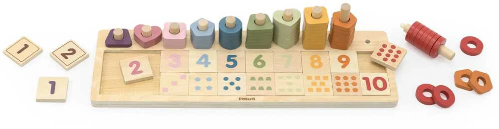 Dėlionė Viga Toys „Viga Polarb“ medinis „Abacus Sorter“ mokymosi numeriai Montessori