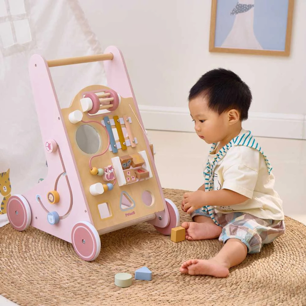 Viga Toys Medinis rožinis stumdukas PolarB