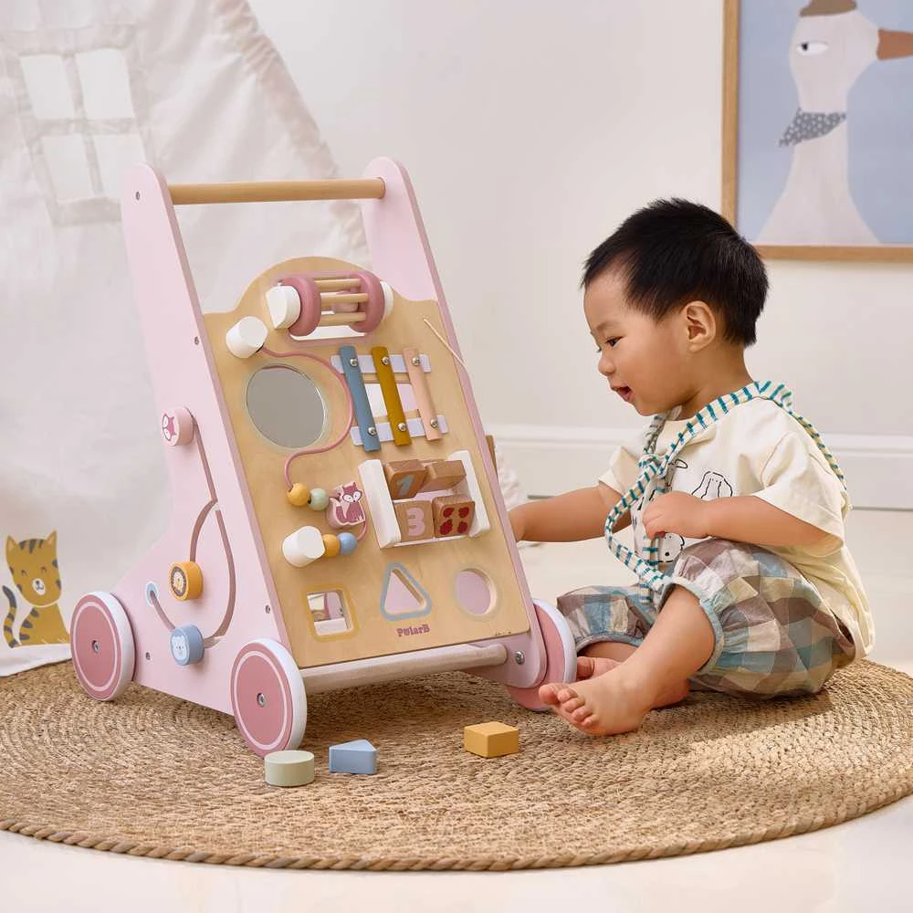 Viga Toys Medinis rožinis stumdukas PolarB