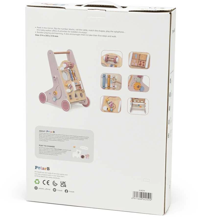 Viga Toys Medinis rožinis stumdukas PolarB