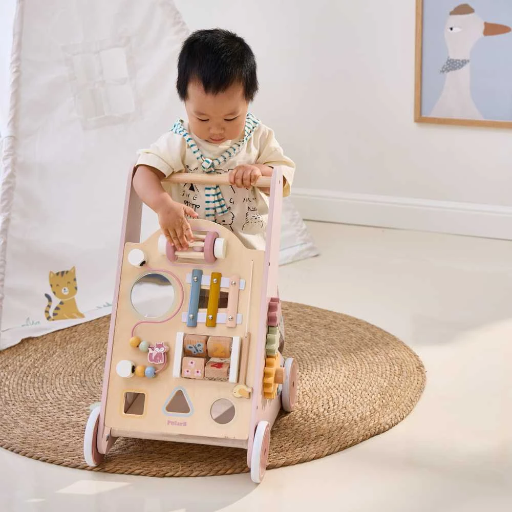 Viga Toys Medinis rožinis stumdukas PolarB