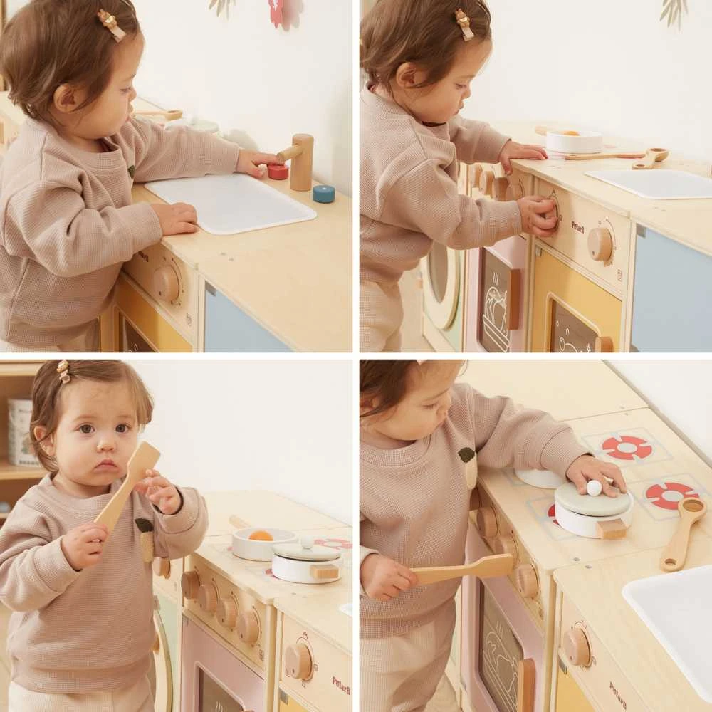 Viga Toys VIGA PolarB didelis medinis virtuvės rinkinys XL