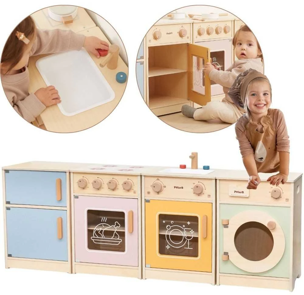 Viga Toys VIGA PolarB didelis medinis virtuvės rinkinys XL