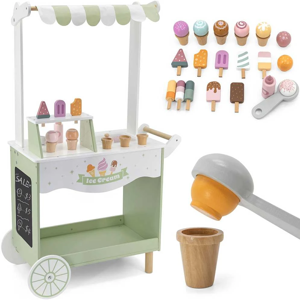 Viga Toys „Viga Polarb“ medinis kioskas su ledų ledų salonu