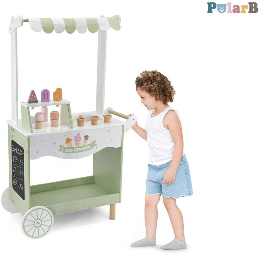 Viga Toys „Viga Polarb“ medinis kioskas su ledų ledų salonu