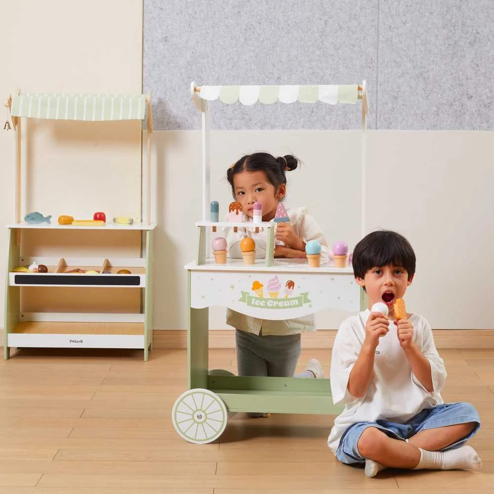 Viga Toys „Viga Polarb“ medinis kioskas su ledų ledų salonu