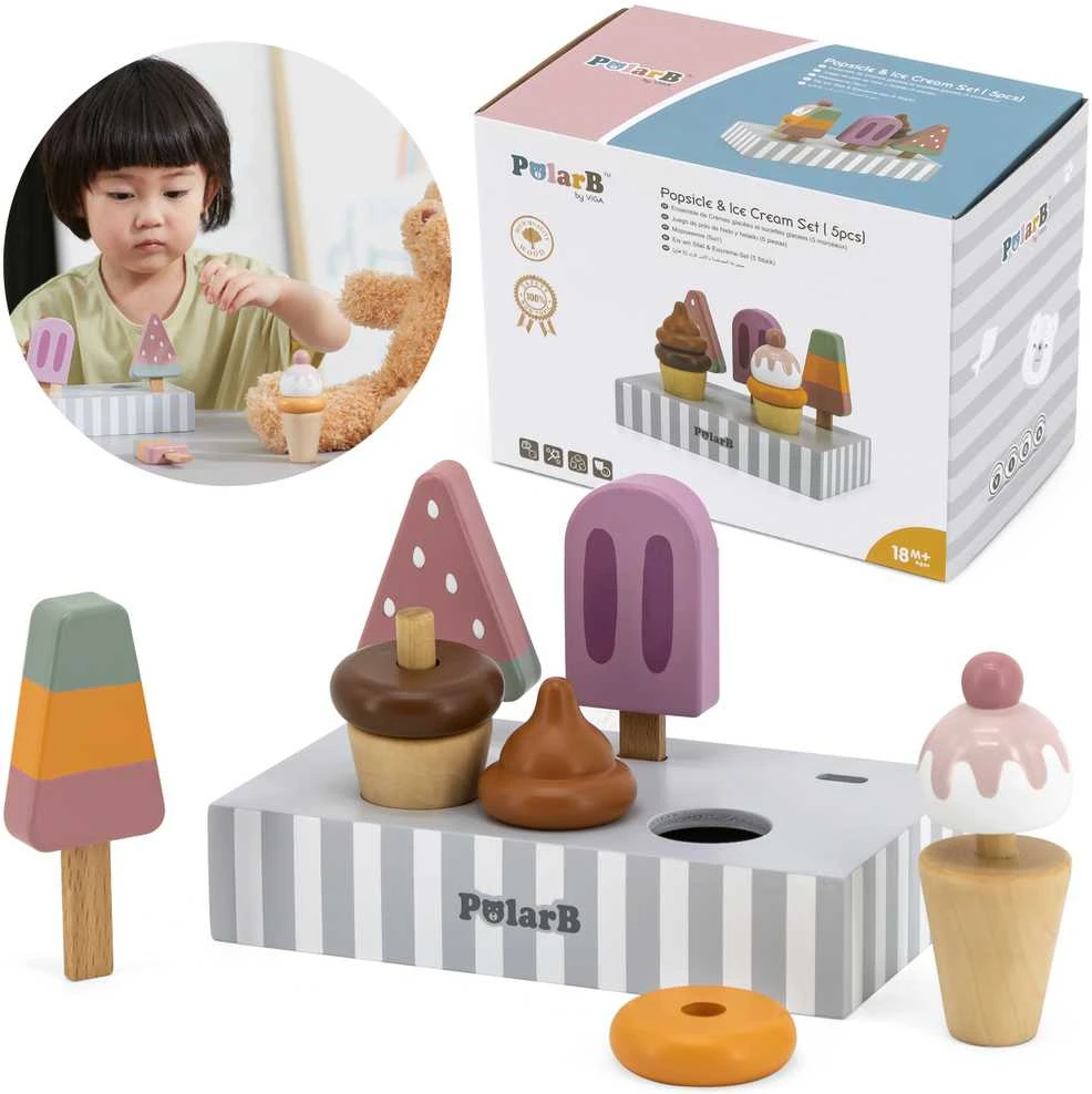 Viga Toys Medinių ledų rinkinys VIGA PolarB