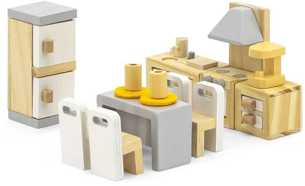 Viga Toys VIGA PolarB Dollhouse Furniture Set Kitchen Dining Room