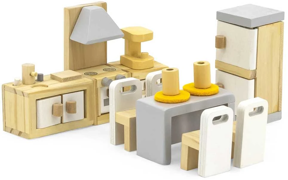 Viga Toys VIGA PolarB Dollhouse Furniture Set Kitchen Dining Room