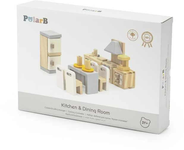 Viga Toys VIGA PolarB Dollhouse Furniture Set Kitchen Dining Room