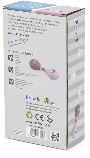 Viga Toys VIGA PolarB Marakas Instrument Muzyczny dla Dzieci Grzechotka