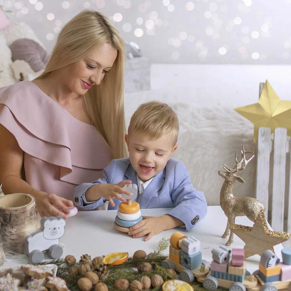 Viga Toys Edukacinė piramidė - Baltasis lokys B. VIGA