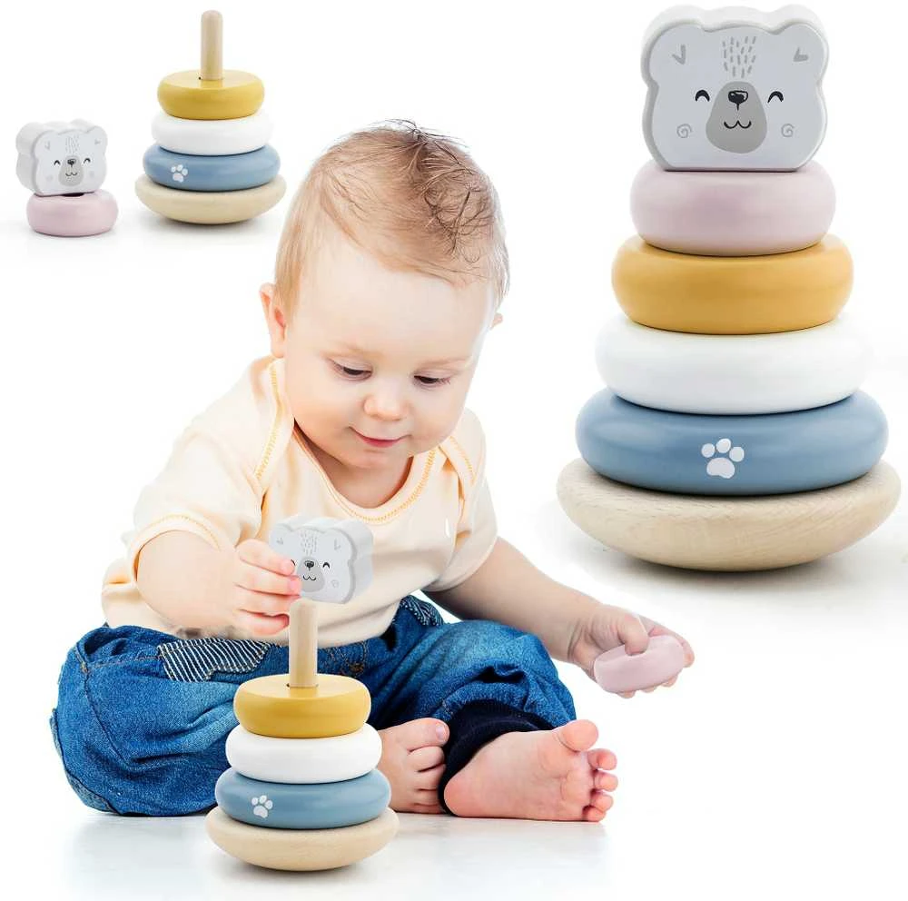 Viga Toys Edukacinė piramidė - Baltasis lokys B. VIGA