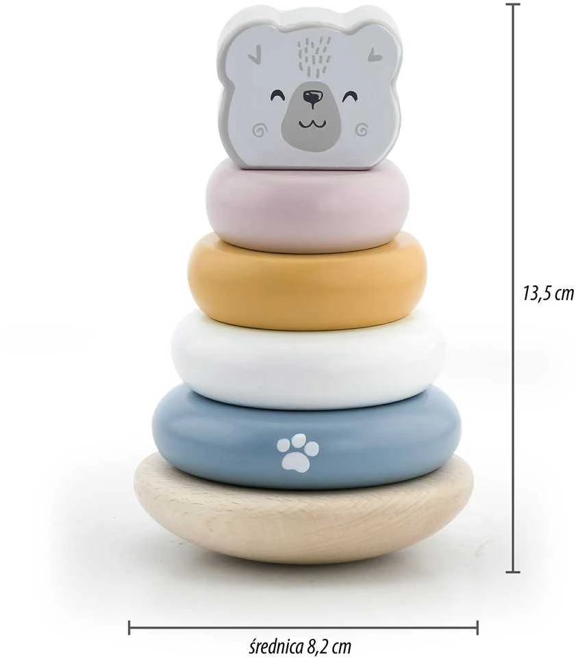 Viga Toys Edukacinė piramidė - Baltasis lokys B. VIGA