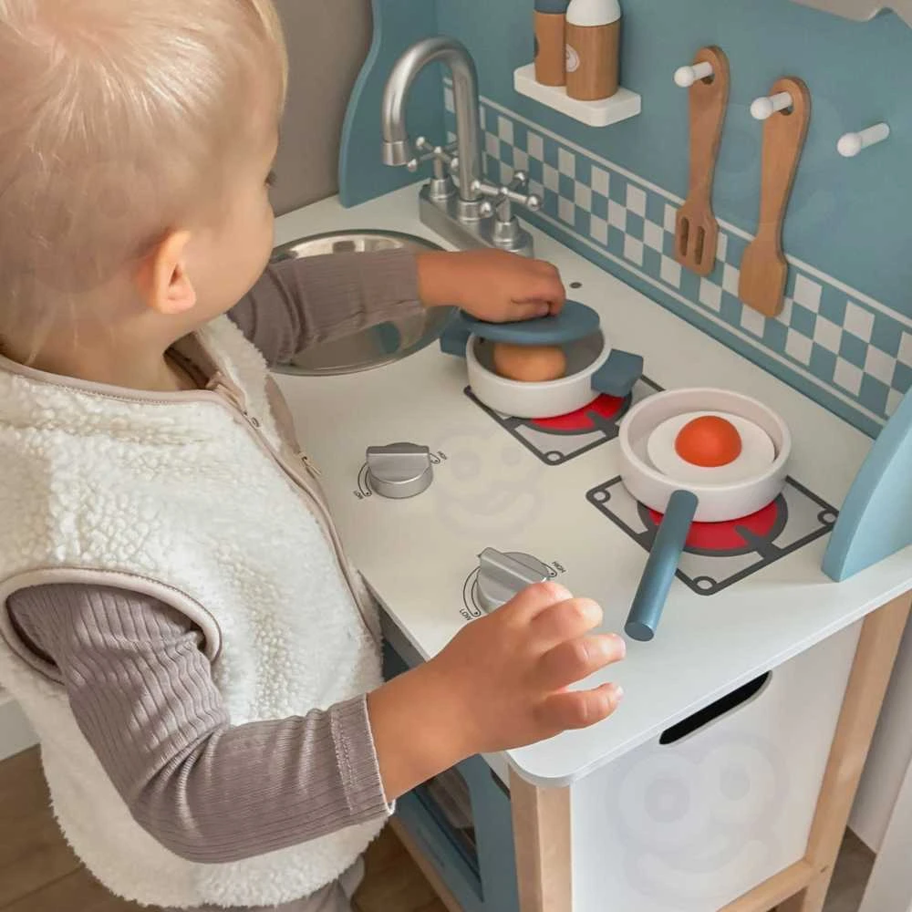 Viga Toys Medinė virtuvėlė Sidabrinis-Mėlyna VIGA PolarB