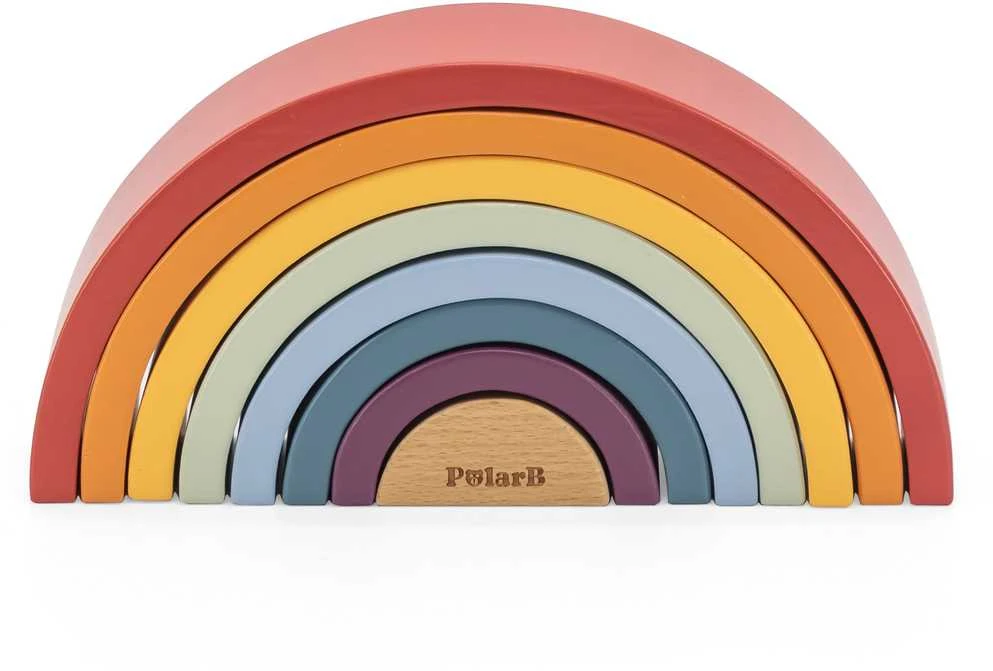 Viga Toys VIGA Medinė Tęcza Dėlionė Klockai Montessori