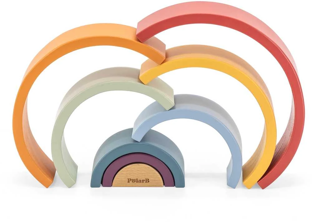 Viga Toys VIGA Medinė Tęcza Dėlionė Klockai Montessori