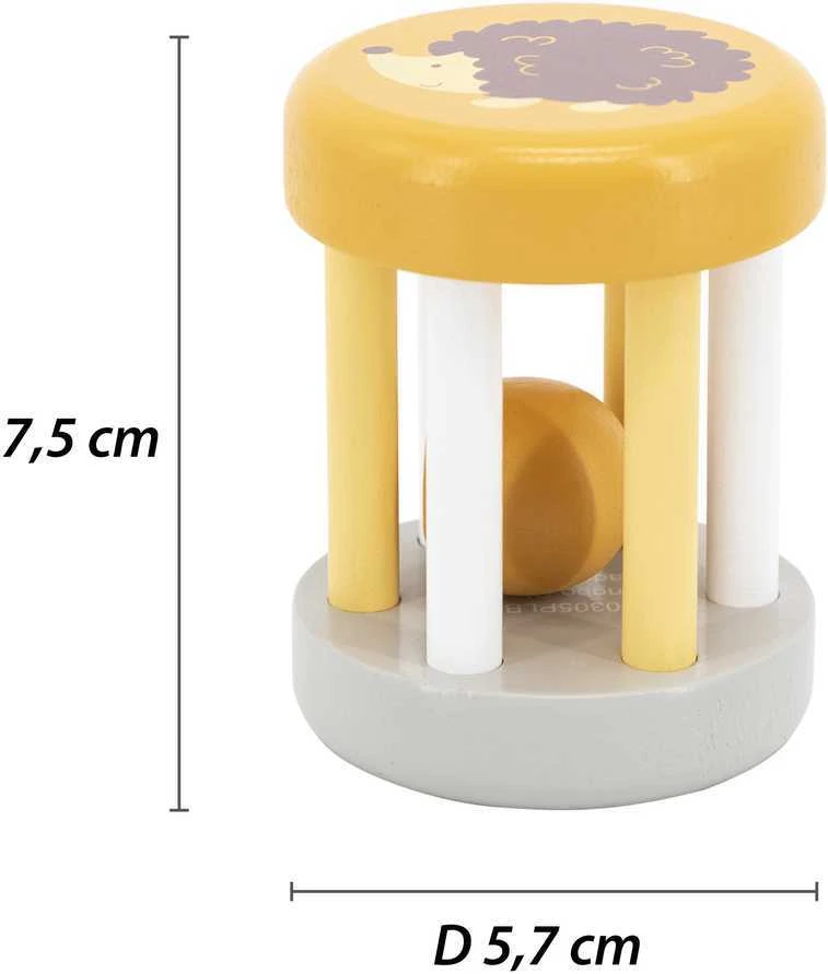 Viga Toys Viga Kūdikio medinis barškutis su gyvūnu drambliuku 1 vnt., melsvai žalsvas