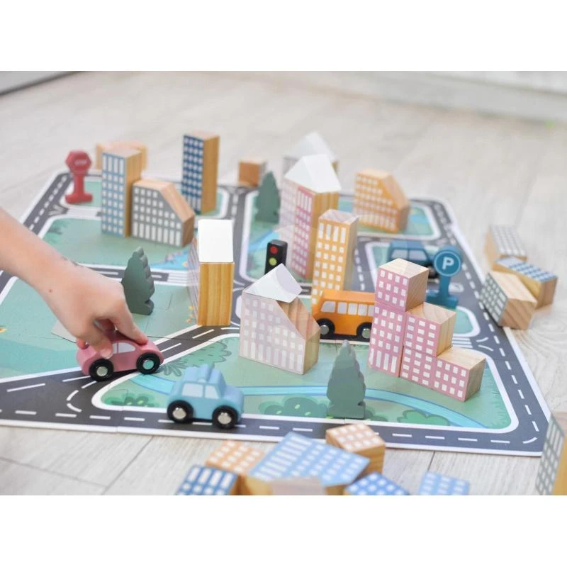 Viga Toys „Viga Polarb“ medinis tyčiojimasis su „Blocks City 56 EL“.